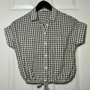 Madewell Seersucker Button Up Top